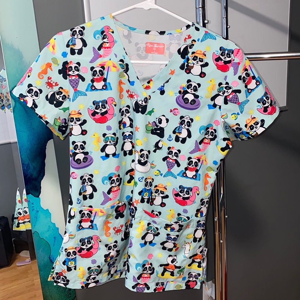 Small Ava Therese Panda Scrub Top